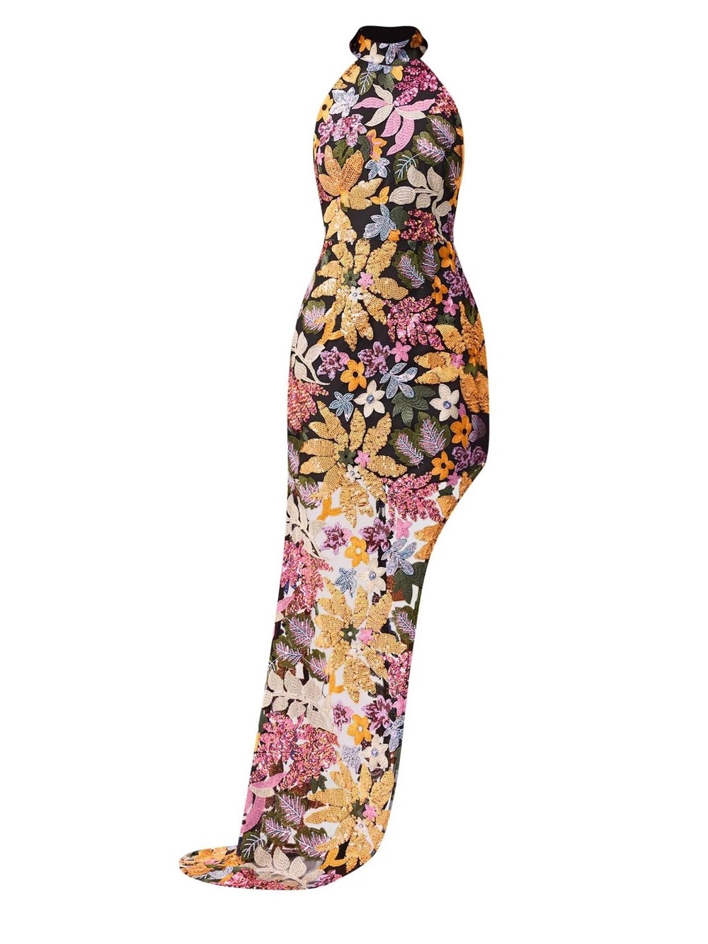 Elliatt Kiran Gown Orange Floral Sequin Embroidered Maxi Dress NEW - Picture 9 of 13